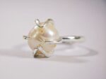 Natural Pearl in stainless steel adjustable Ring for women in Pakistan by dango