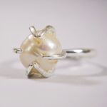 Natural Pearl in stainless steel adjustable Ring for women in Pakistan by dango