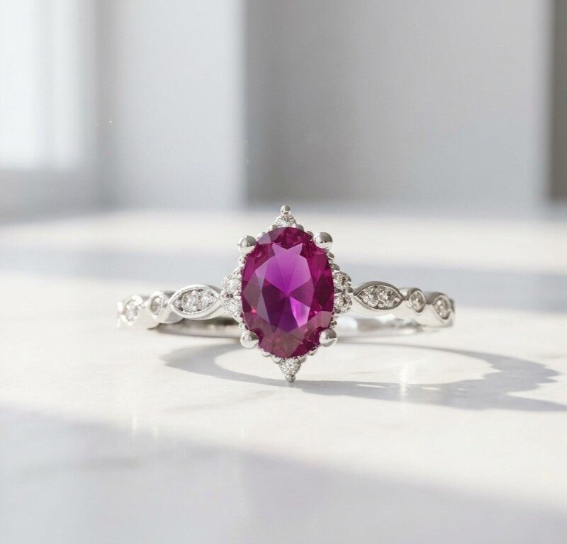 red zircon in 925 sterling silver ring for women in pakistan by dango
