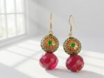 Natural Ruby Gemstone Earrings for women in Pakistan by dango