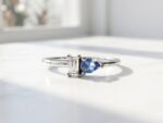 blue zircon in 925 Sterling Silver minimal Ring for women in Pakistan by dango