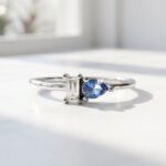 blue zircon in 925 Sterling Silver minimal Ring for women in Pakistan by dango