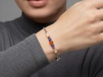 Multi-Stone Adjustable Bracelet – Stainless Steel with Natural Emerald, Tourmaline, Amethyst & Agate - Image 2