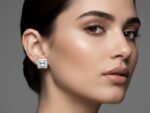 Natural Aquamarine Square Stud Earrings – Stainless Steel, 7x7mm - Image 2