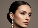 Triple Natural Pearl Zircon Dangle Earrings - Image 2