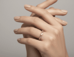 Gold-Plated Stainless Steel Waves Ring with Zircons - Image 2