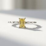 Yellow zircon in 925 Sterling Silver Minimal Ring for women in Pakistan by dango