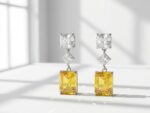 Yellow Zircon Minimal Earrings for women in Pakistan by dango