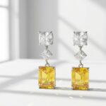Yellow Zircon Minimal Earrings for women in Pakistan by dango