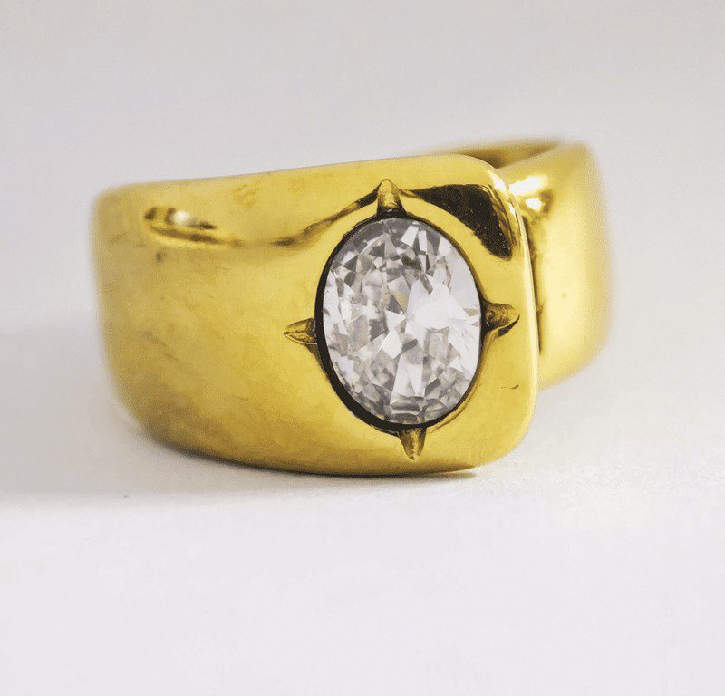 Gold-Plated water proof steel Ring for women in Pakistan by dango