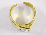 Gold-Plated Stainless Steel Chunky Ring with Zircon - Image 3