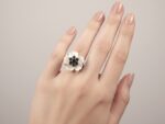 Natural Garnet & Mother of Pearl Silver Ring - Image 2