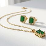 Green Zircon Jewelry Set for Women in Pakistan by dango