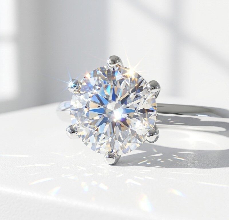 Moissanite solitaire 925 sterling silver Ring for women in Pakistan by dango