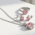 Pink Zircon Jewelry Set for women in Pakistan by dango