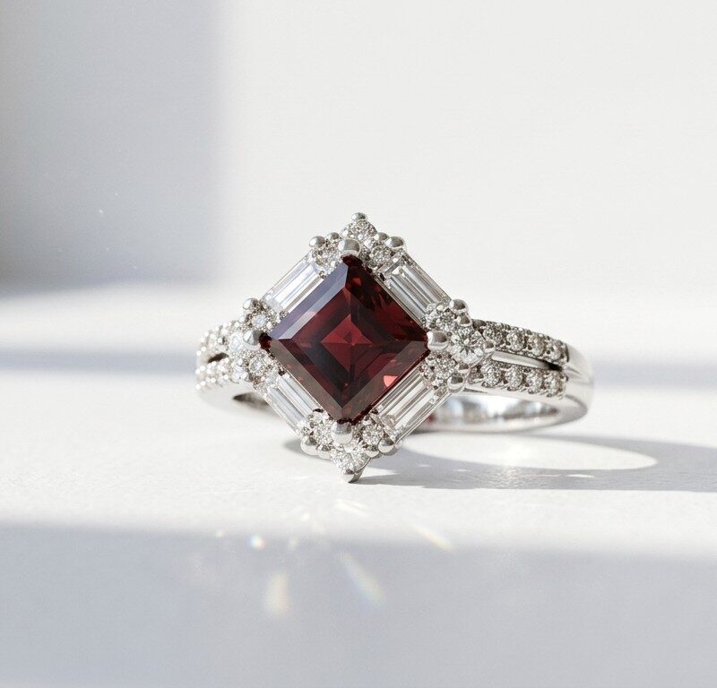 natural ruby gemstone in 925 silver ring for women in Pakistan by dango