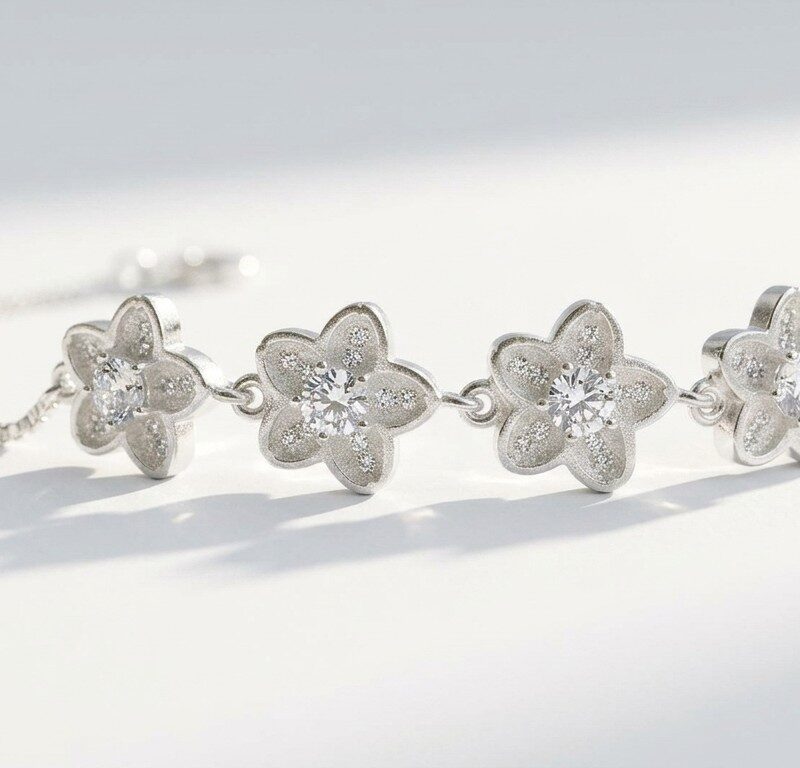 925 Sterling Silver Floral Bracelet for women in Pakistan by dango