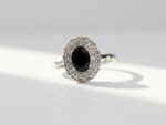 Natural Black Spinel Gemstone Adjustable 925 Silver Ring for women in Pakistan by dango