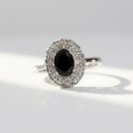 Natural Black Spinel Gemstone Adjustable 925 Silver Ring for women in Pakistan by dango