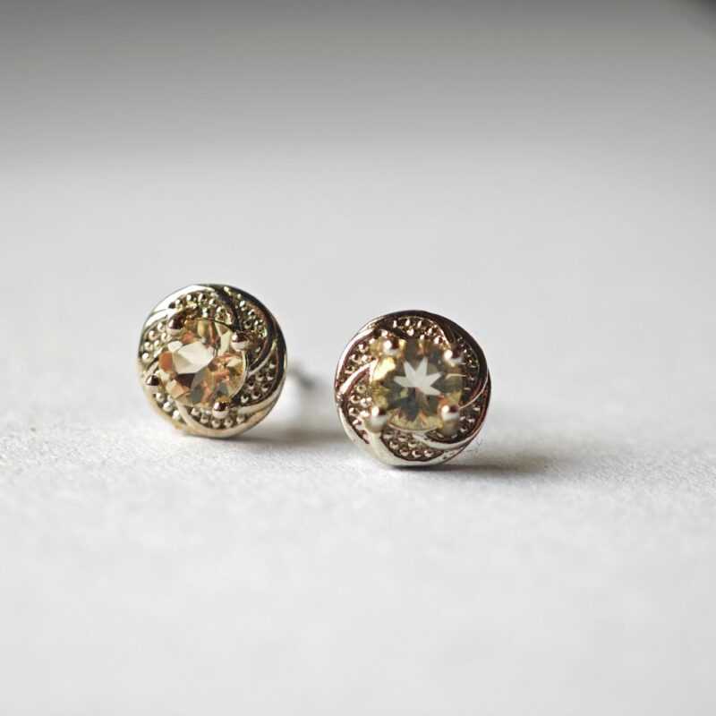 925 sterling silver stud earrings with natural citrine gemstone for women in pakistan by dango