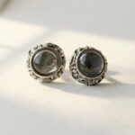 Natural Aquamarine Gemstone Stud Earrings for Women in Pakistan by Dango