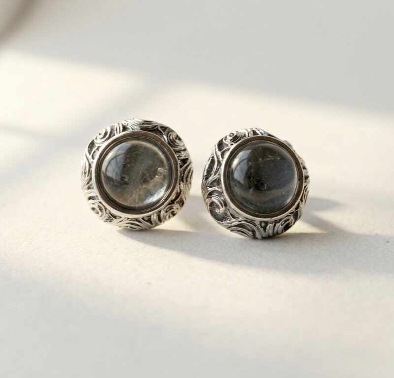 Natural Aquamarine Gemstone Stud Earrings for Women in Pakistan by Dango