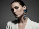 Crystal Blue Luxe Drop Earrings - Image 3