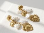Gold-Plated Steel Heart Dangle Earrings for women in Pakistan by dango