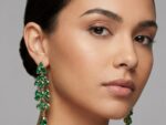 Emerald Leaf Cascade Earrings - Image 2