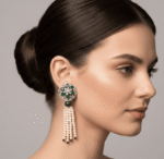 Natural Lapis & Pearl Tassel Earrings - Image 2