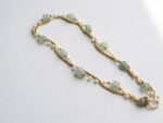 natural green jade Gemstone with Gold-Plated steel Chain For Women in Pakistan by dango