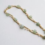 natural green jade Gemstone with Gold-Plated steel Chain For Women in Pakistan by dango
