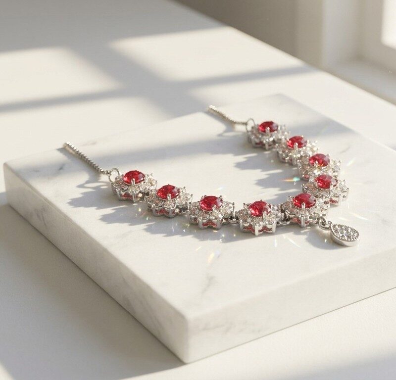 Pink Floral Jewelry Set for Women in Pakistan by dango