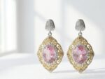 Pink Zircon Statement Earrings for women in Pakistan by dango