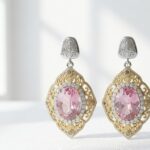 Pink Zircon Statement Earrings for women in Pakistan by dango