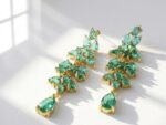 green zircon party wear earrings for women in pakistan by dango