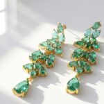 green zircon party wear earrings for women in pakistan by dango