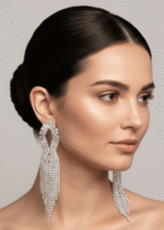 Crystal Cascade Rhinestone Earrings - Image 2