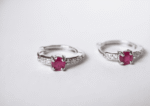 natural ruby gemstone 925 sterling silver hoop earrings for women in pakistan by dango