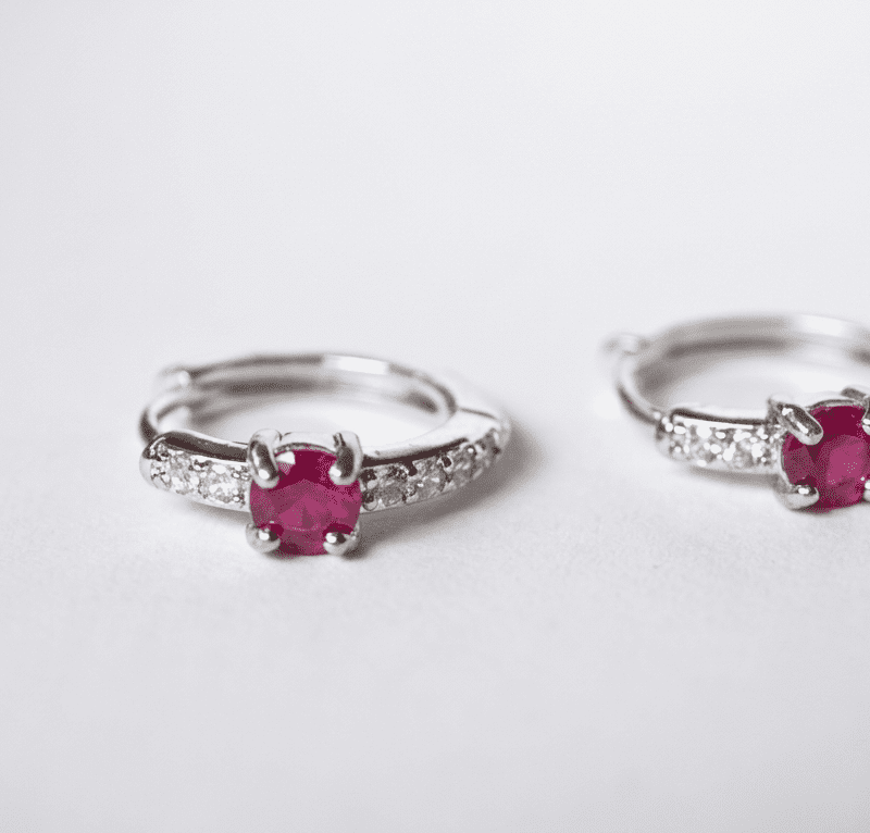 natural ruby gemstone 925 sterling silver hoop earrings for women in pakistan by dango