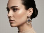 Natural Sapphire(Neelam) Halo Zircon Earrings - Image 2