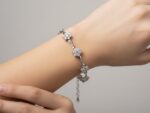 Floral Zircon 925 Silver Bangle - Image 2