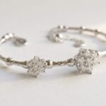Floral Zircon 925 Silver Bangle for Women in Pakistan by dango