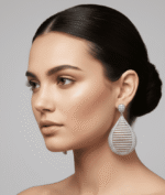 Zircon Teardrop Statement Earrings - Image 2