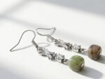 Stainless steel earrings with Natural Tourmaline Gemstone Dangle for women in Pakistan by dango
