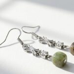 Stainless steel earrings with Natural Tourmaline Gemstone Dangle for women in Pakistan by dango
