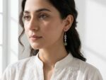 Natural Tourmaline Cube Drop Earrings - Image 2