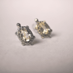 natural Citrine gemstone in 925 Sterling Silver Stud Earrings for women in Pakistan by dango
