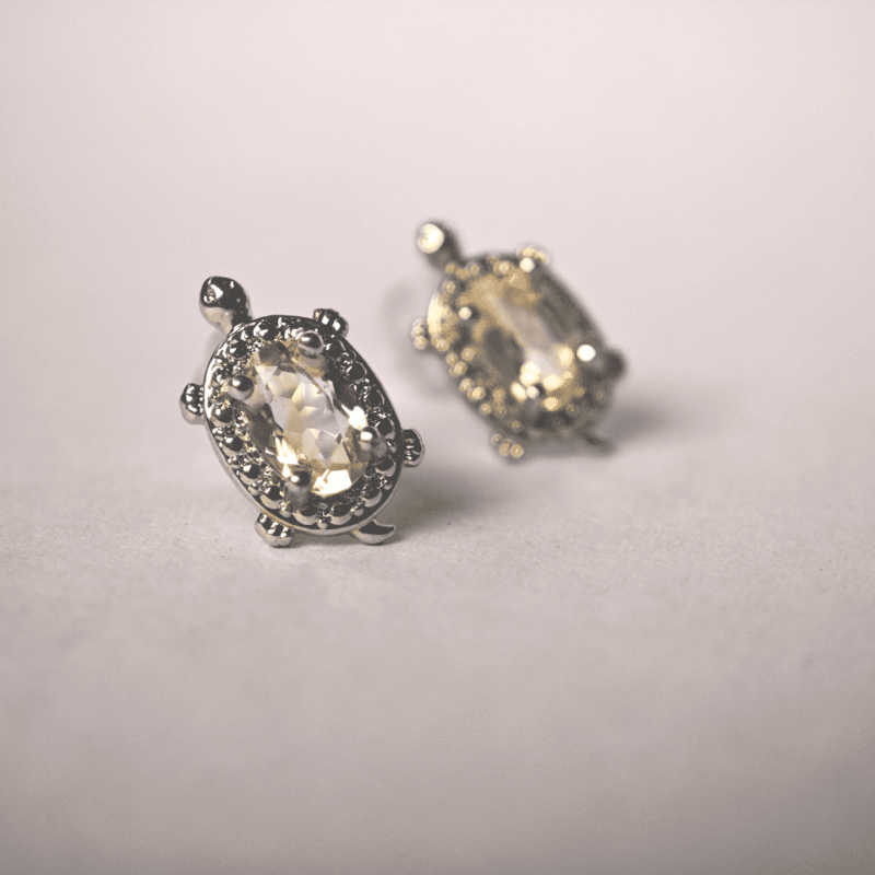 natural Citrine gemstone in 925 Sterling Silver Stud Earrings for women in Pakistan by dango