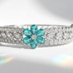 Green Zircon floral bangle for women in pakistan by dango